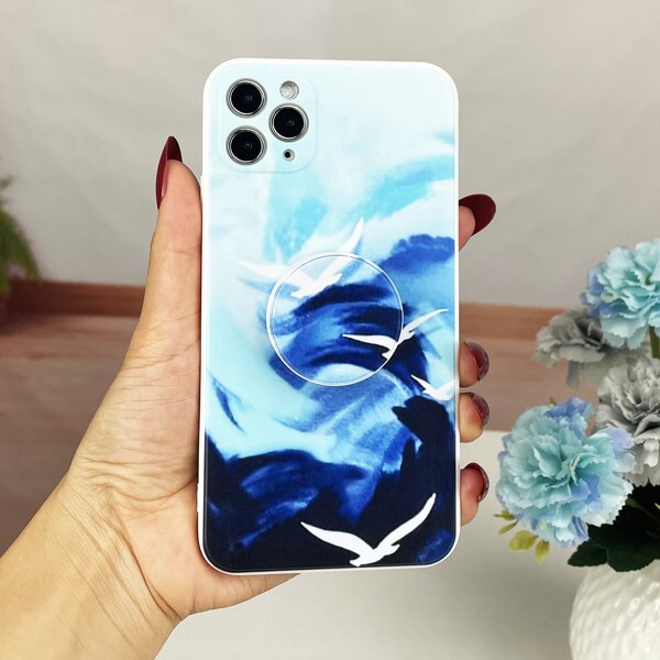 

Seagull Print Phone Case With Stand-Out Phone Grip, Multicolor
