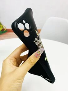 Crown & Letter Graphic Phone Case Compatible With IPhone 11,IPhone 13,IPhone 14 Pro Max - Multicolor - View 4
