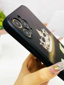 Crown & Letter Graphic Phone Case Compatible With IPhone 11,IPhone 13,IPhone 14 Pro Max - Multicolor - View 5