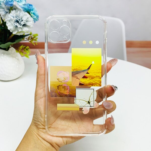 

Aesthetic Collage Clear Phone Case, Multicolor