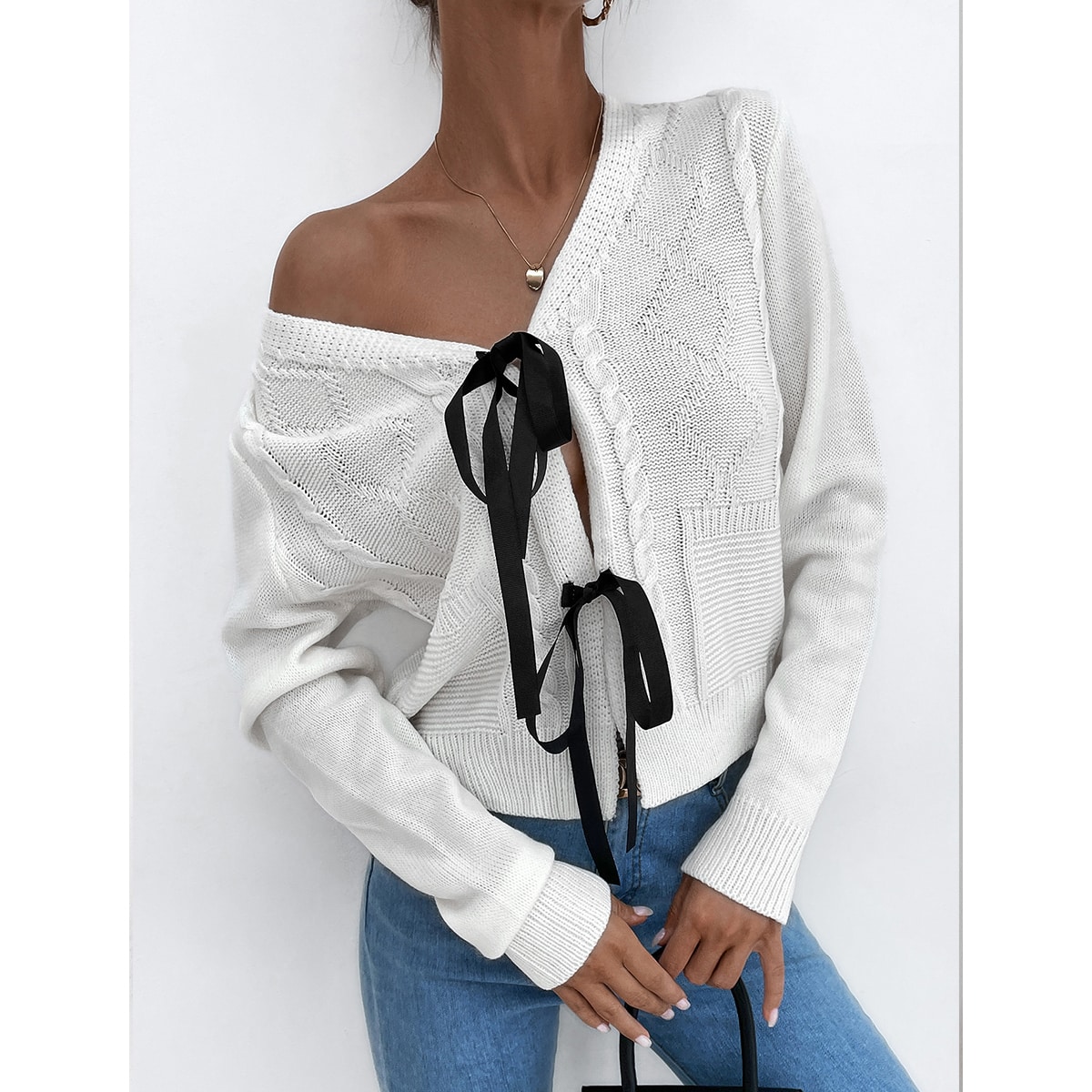 Кардиган вязаный с узлом