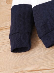 Baby Color Block Cable Textured Pullover & Sweatpants - Multicolor - View 4