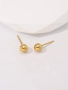 球耳釘 - 金黃色 - 查看 3