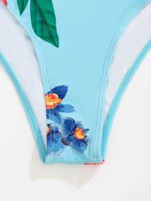 3packs Floral Print Ruffle Hem Bikini Set & Beach Bikini Set Summer Beach - Multicolor - View 6