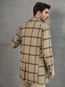 Manfinity Áo choàng Nam Nút phía trước Sọc ca rô Giải trí - Nhiều màu - Xem 2