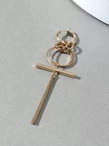 Hoa tai thả trang trí hình học nam - Vàng - Xem 1