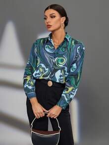 Áo sơ mi nữ Nút phía trước Tất cả trên in Giải trí - Nhiều màu - Xem 4