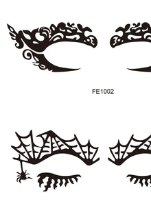 2sheets Halloween Eye Tattoo Sticker - Black - View 3