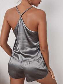 Bộ đồ ngủ Nữ màu trơn Thanh lịch - Xám - Xem 2