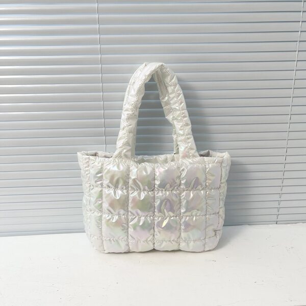 

Minimalist Quilted Shoulder Tote Bag, Beige
