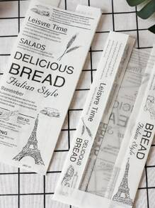 Túi bao bì bánh mì đồ họa 10 cái - trắng - Xem 3