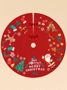 1pc Christmas Santa Print Tree Skirt,Christmas - Multicolor - View 2