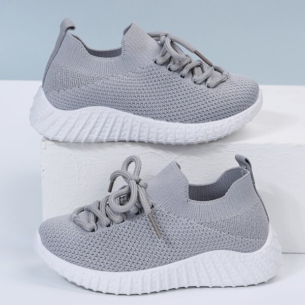 

Boys Knit Detail Lace Up Design Sneakers, Grey