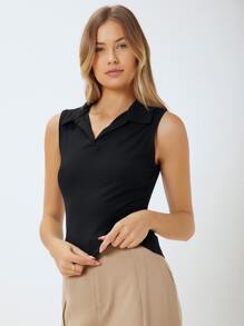 MOTF RIBBED TANK TOP MADE OF LENZING™ ECOVERO™ BRANDED VISCOSE FIBERS - Black - View 9