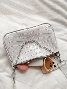 Túi Crossbody Nữ Cá sấu Có thể điều chỉnh được - trắng - Xem 4