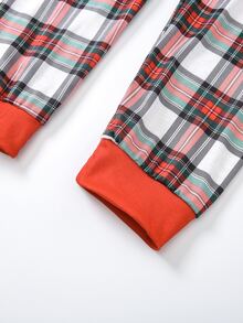 女孩1入組格紋印花家居服上裝和1入組睡褲 - 彩色 - 查看 3