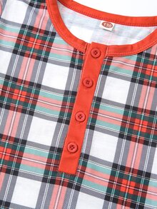 女孩1入組格紋印花家居服上裝和1入組睡褲 - 彩色 - 查看 4