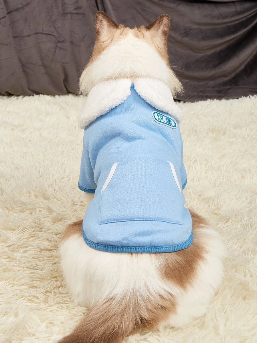 Chi tiết thêu Áo khoác thú cưng - Màu xanh lam - Xem 1