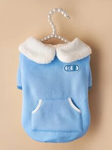 Chi tiết thêu Áo khoác thú cưng - Màu xanh lam - Xem 5