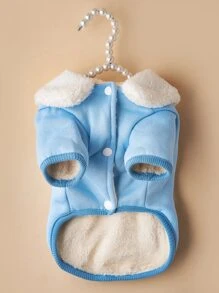 Chi tiết thêu Áo khoác thú cưng - Màu xanh lam - Xem 3