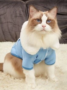 Chi tiết thêu Áo khoác thú cưng - Màu xanh lam - Xem 2