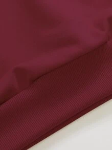 Manfinity Homme Hombres Capucha con letra japonesa & con estampado de dragón chino con cordón - Rojo - Ver 6