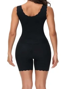 Contrast Mesh Shapewear Bodysuit - Black - View 5