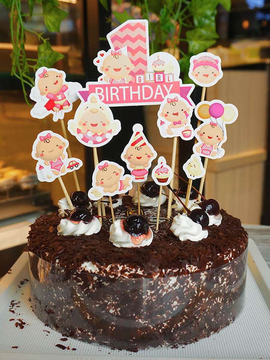 زخارف كيك بطباعة رضيع 11 قطعة