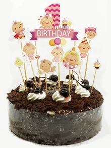 زخارف كيك بطباعة رضيع 11 قطعة