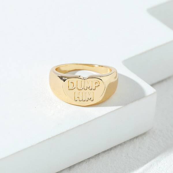 

Letter Detail Ring, Gold