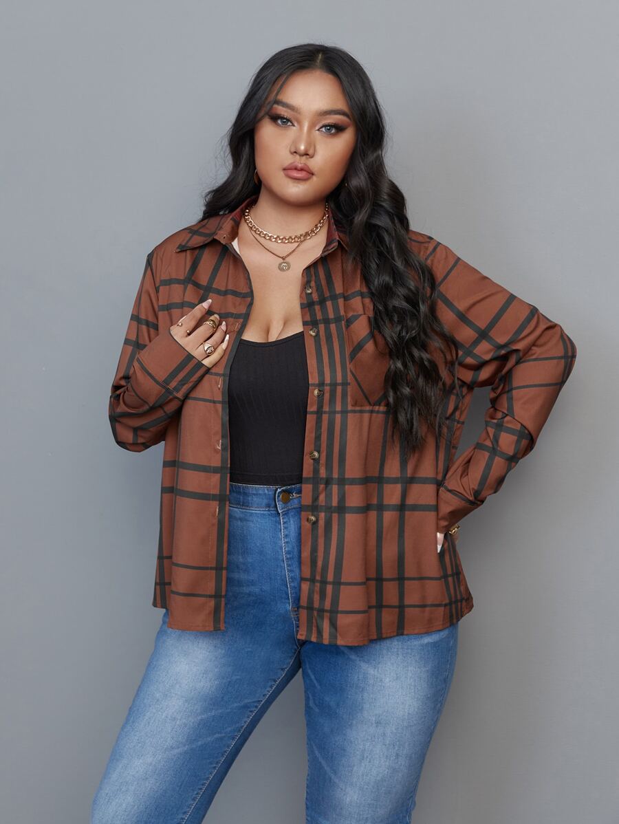 Hơn Áo sơ mi In kẻ sọc - Rỉ Nâu - Xem 1