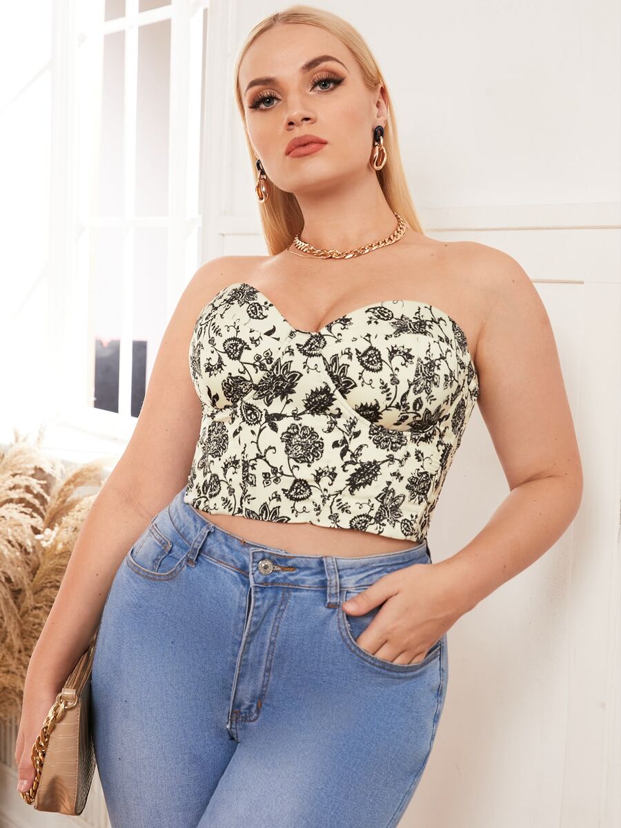 áo nữ kích thước lớn Ren lên Hoa Gợi cảm - Đen và trắng - Xem 1