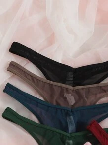 Shein Underwear&Sleepwear Basics 7packs Solid No Show Sexy String Slipje Lingerie