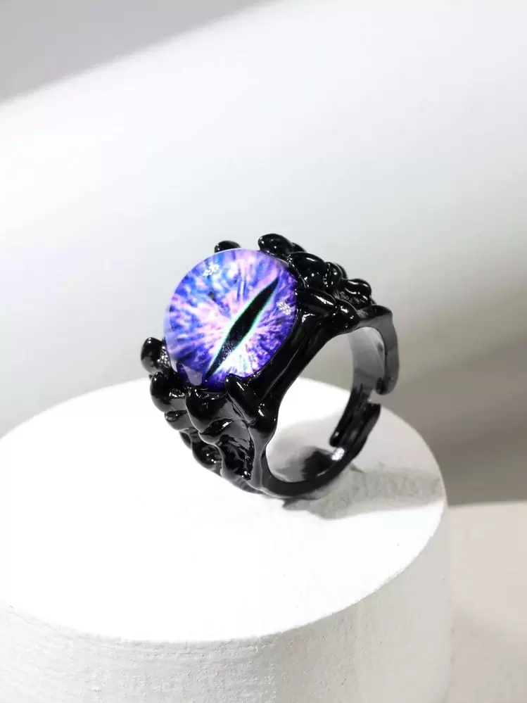 1個 激しいドラゴンの爪と悪魔の目の調整可能なリング、女性の日常的&ハロウィンのアクセサリー - マルチカラー - 見る 1