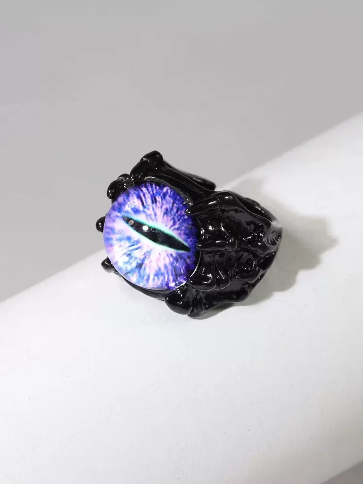 1個 激しいドラゴンの爪と悪魔の目の調整可能なリング、女性の日常的&ハロウィンのアクセサリー - マルチカラー - 見る 2