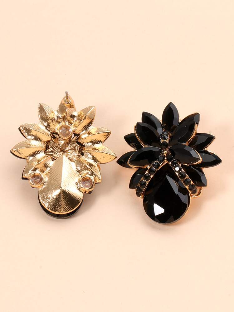 juran Rhinestone Decor Earrings