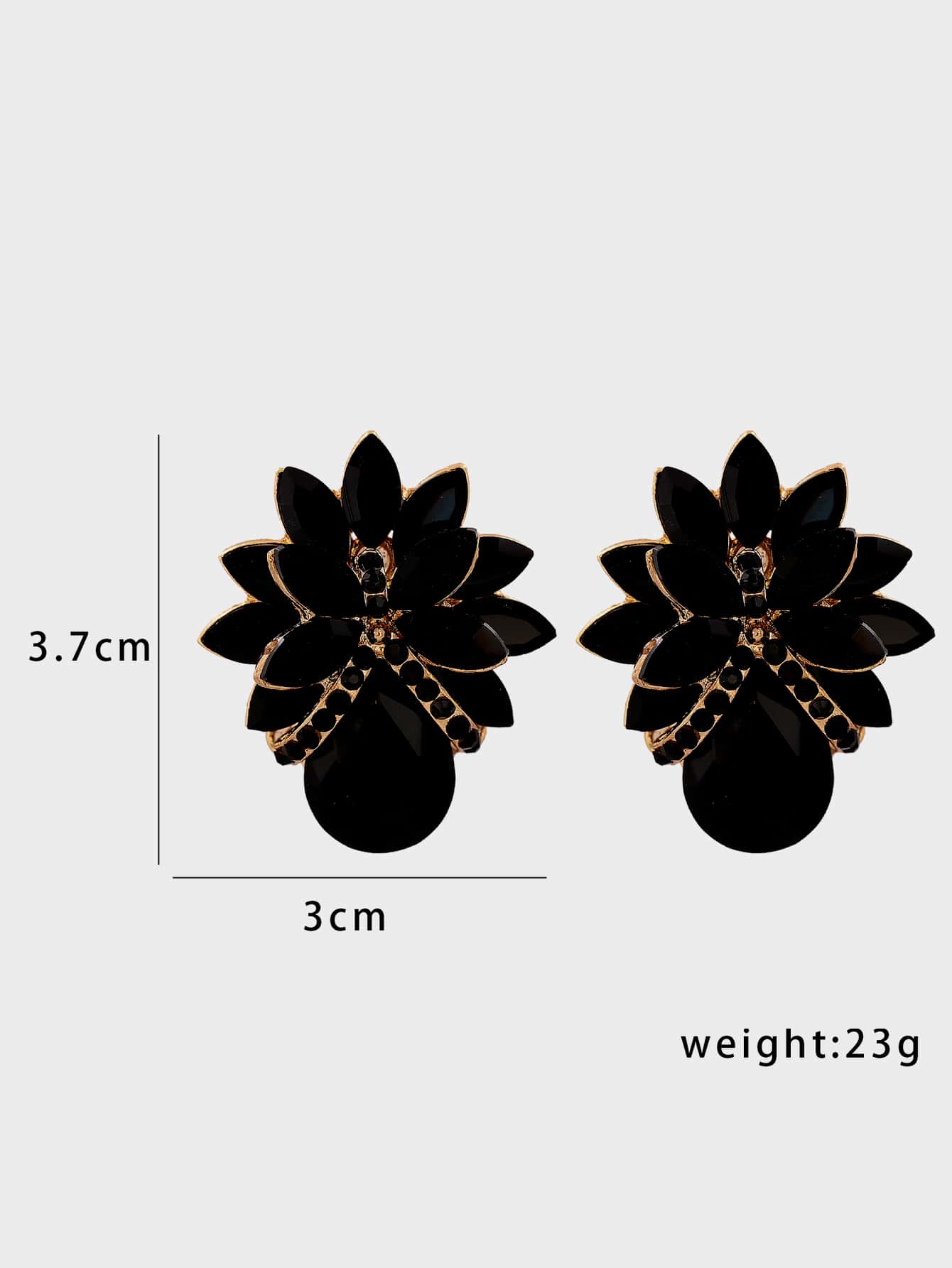 juran Rhinestone Decor Earrings