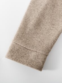 SHEIN Young Boy Drop Shoulder Pocket Patched Overcoat - Khaki - View 3