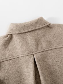 SHEIN Young Boy Drop Shoulder Pocket Patched Overcoat - Khaki - View 4