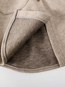 SHEIN Young Boy Drop Shoulder Pocket Patched Overcoat - Khaki - View 7