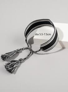 Pulsera de decoración de borlas de moda y popular para hombres para regalo de joyería y para una apariencia elegante - Negro - Ver 2