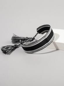 Pulsera de decoración de borlas de moda y popular para hombres para regalo de joyería y para una apariencia elegante - Negro - Ver 3