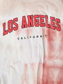 Manfinity RebelGame 男士字母圖案紮染T恤 - 彩色 - 查看 4