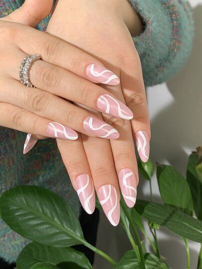 24 pezzi di unghie finte a stiletto lunghe e 1 lima per unghie e 1 foglio di nastro per unghie finte, forniture per unghie