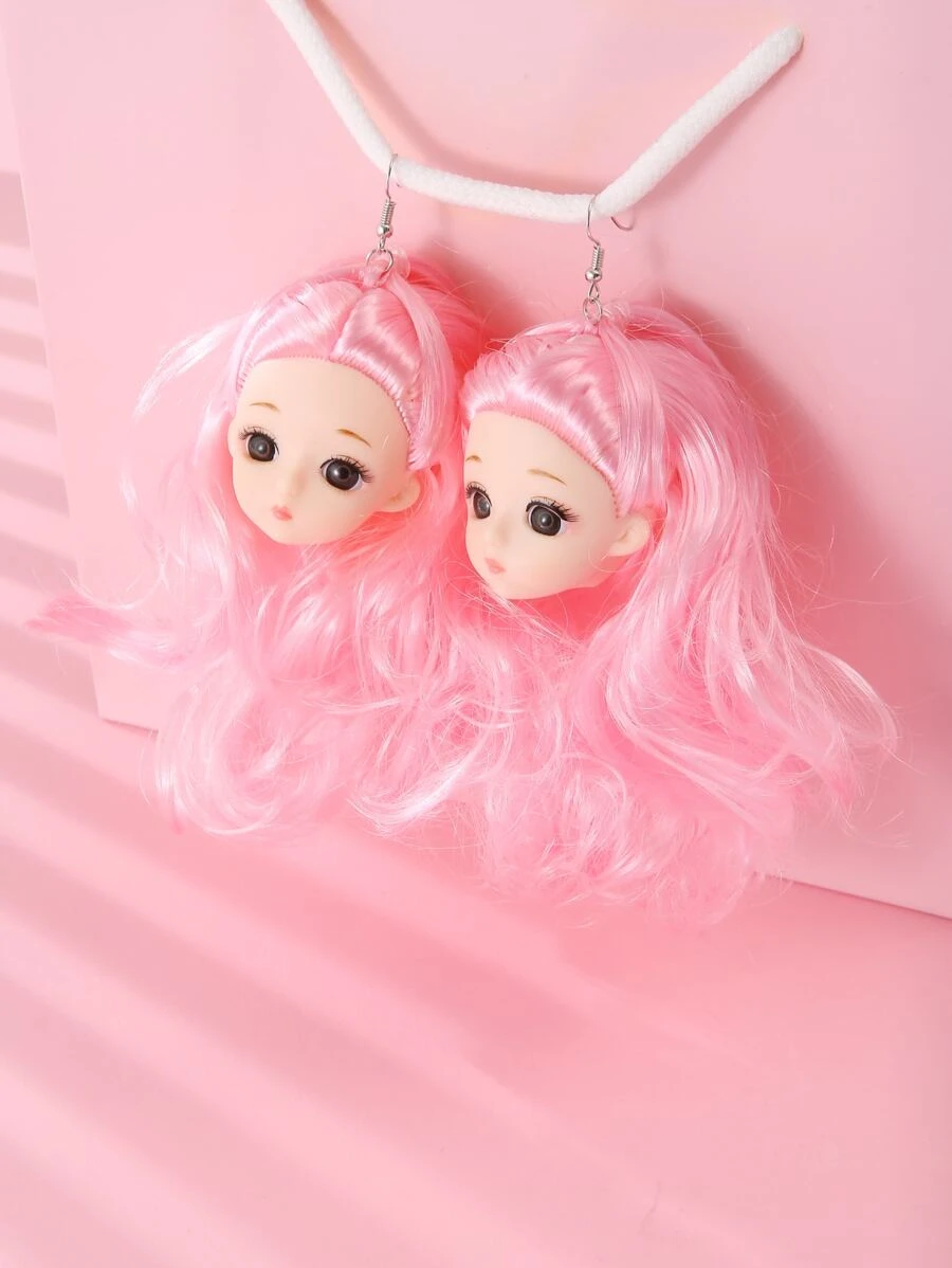 Pendientes largos con dibujos animados