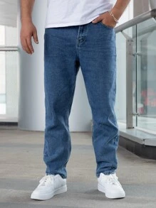 Hombres Jeans con bolsillo oblicuo - Azul lavado medio - Ver 5