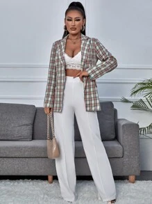 SHEIN SXY 格紋西裝領西裝外套