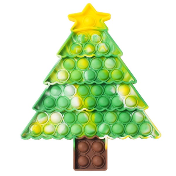 

1pc Christmas Tree Shaped Push Pop Bubble, Multicolor