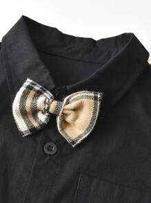 SHEIN 小男童前口袋領帶襯衫