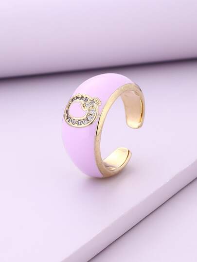 Anneau à strass lettre